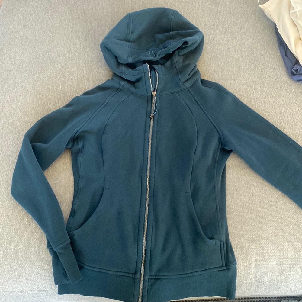 Dark green lululemon zip up sweater